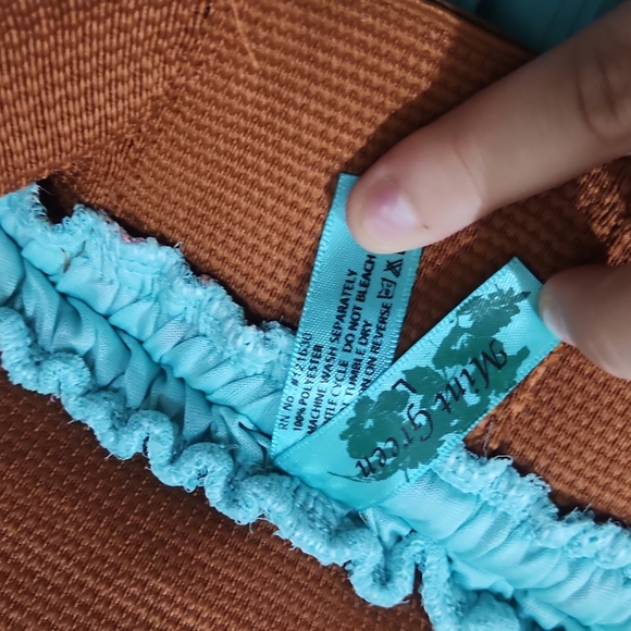 Mint Green Floral Sheer Belted Skirt - Picture 8 of 8